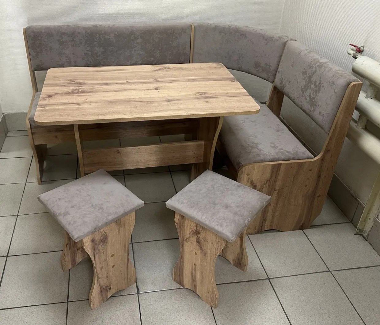 Кухонный уголок Миссия V велюр (дуб вотан) в Обь - mebel154.com