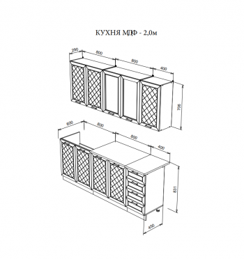 Кухня Агава 2м в Обь - mebel154.com