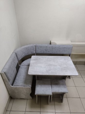 Кухонный уголок Миссия V велюр (цемент) в Обь - mebel154.com