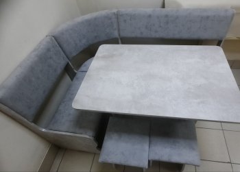 Кухонный уголок Миссия V велюр (цемент) в Обь - mebel154.com