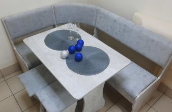 Кухонный уголок Миссия V велюр (цемент) в Обь - mebel154.com