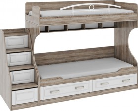 Двухъярусная кровать с приставной лестницей Прованс в Обь - mebel154.com