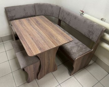 Кухонный уголок Миссия  V велюр(коричневый) в Обь - mebel154.com