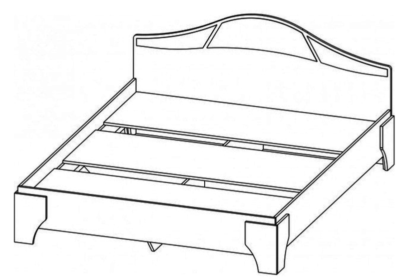 Кровать  1400 Лагуна-5(основание-щит) в Обь - mebel154.com