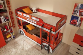 Кровать двухъярусная детская Автобус в Обь - mebel154.com