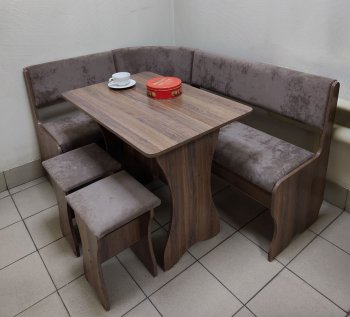 Кухонный уголок Миссия  V велюр(коричневый) в Обь - mebel154.com