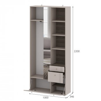 Вешалка с зеркалом Одетта (ВШ1) в Обь - mebel154.com